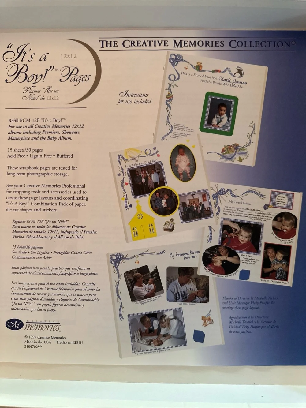 NEW CREATIVE MEMORIES BABY BOY ALBUM WITH EMBELLISHMENTS 12X12